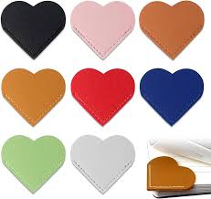 Heart shaped leather bookmark