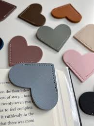 Heart shaped leather bookmark