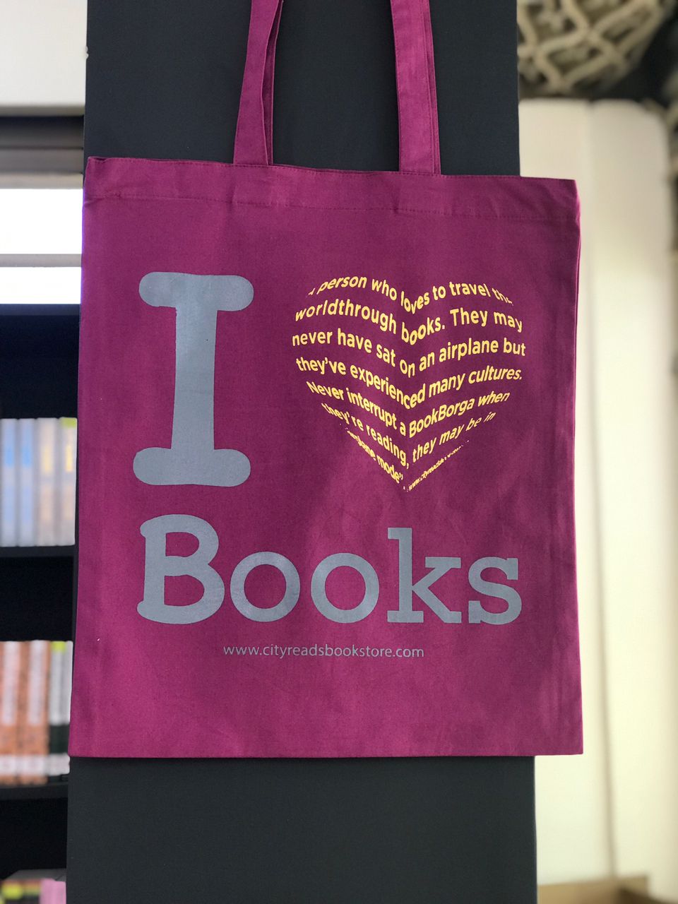 I love books tote bag-City Reads Bookstore