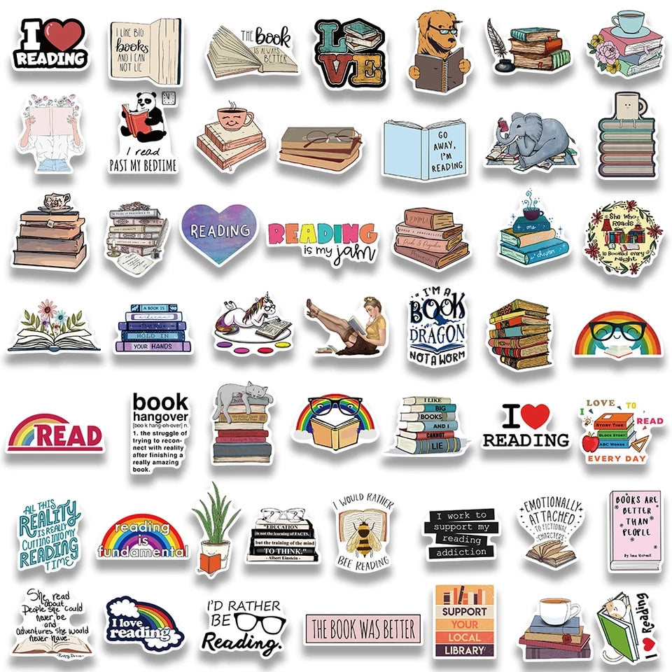 Bookish stickers (5pc per pack)