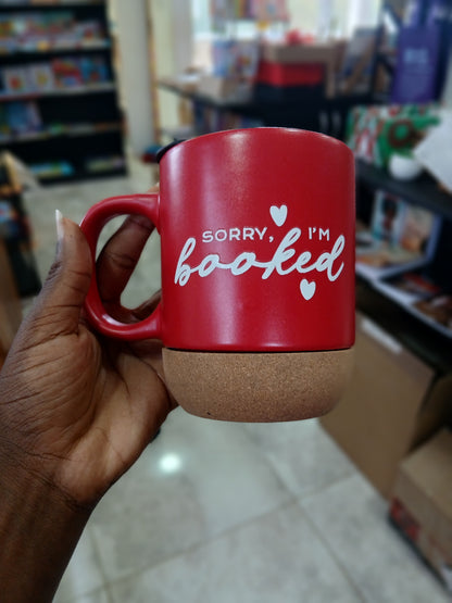 Cork Mugs (With 'Sorry I'm Booked' Inscription)