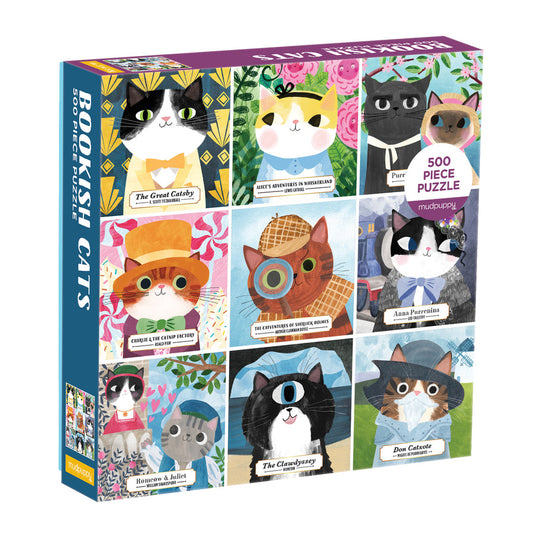 Bookish Cats 500 Piece Family Puzzle-City Reads Bookstore