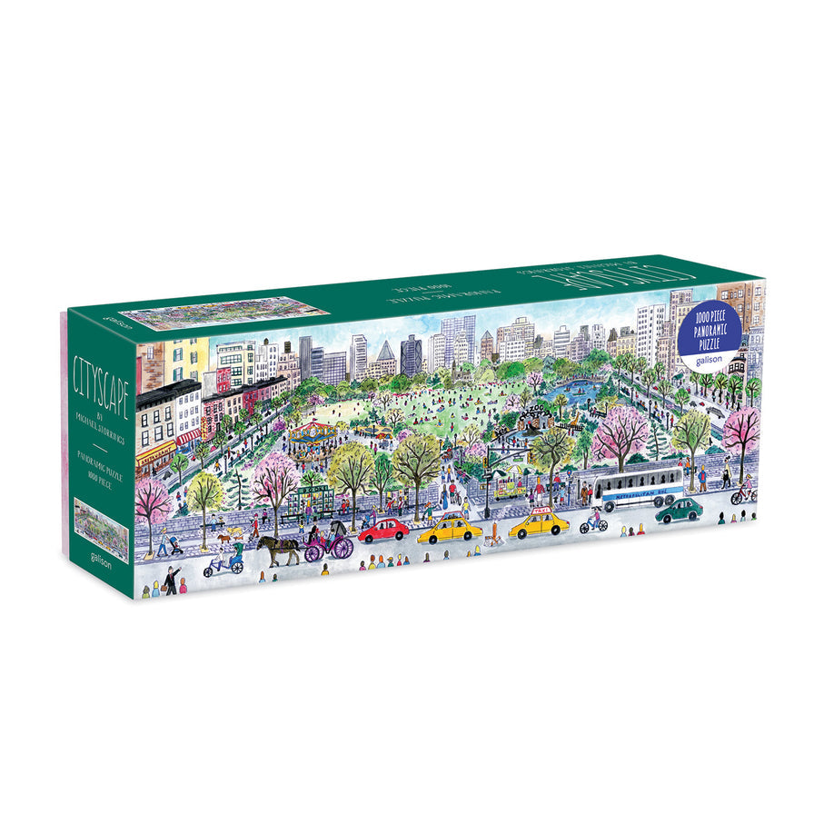 Michael Storrings Cityscape 1000 Piece Panoramic Puzzle-City Reads Bookstore